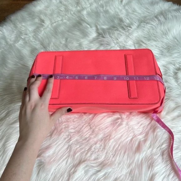 Kate Spade Talk The Talk leather parrot pink black red tote bag tropical tote - Picture 9 of 11